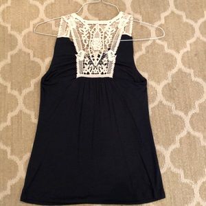 Banana Republic Lace back Navy Tank, size XS